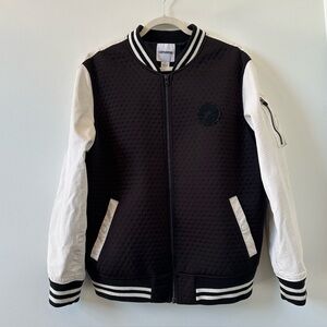 Converse faux leather bomber jacket size XL